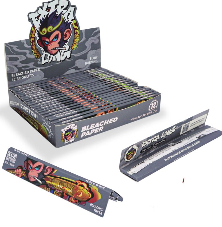 140mm extra long rolling paper booklets in display box